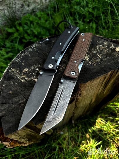 Разделочный складной нож из разных сталей