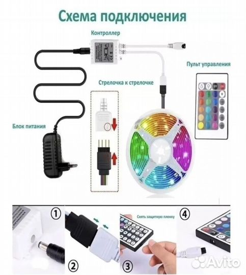 Светодиодная лента rgb 5 метров