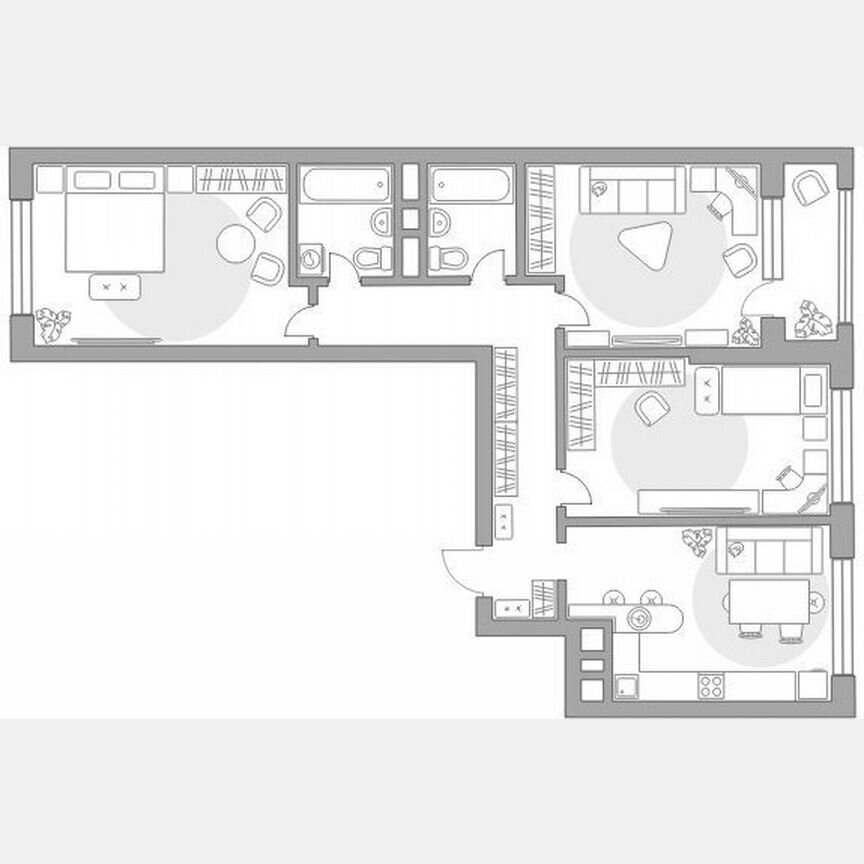 3-к. квартира, 94,8 м², 11/18 эт.
