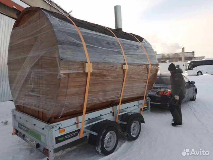 Баня бочка квадро в рассрочку