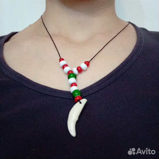 Украшение настоящий клык волка