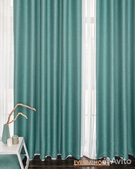 Комплект Шторы и Тюль Орфей Бирюза+Вуаль