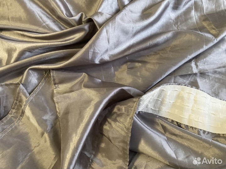 Штора тафта серебро