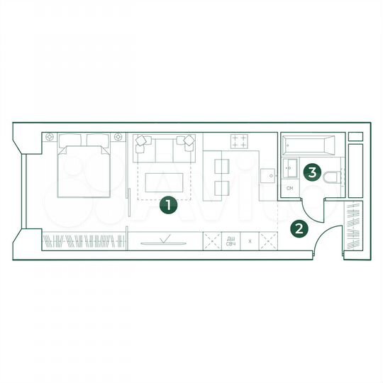 Квартира-студия, 39,7 м², 6/31 эт.