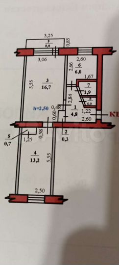 2-к. квартира, 45 м², 5/5 эт.