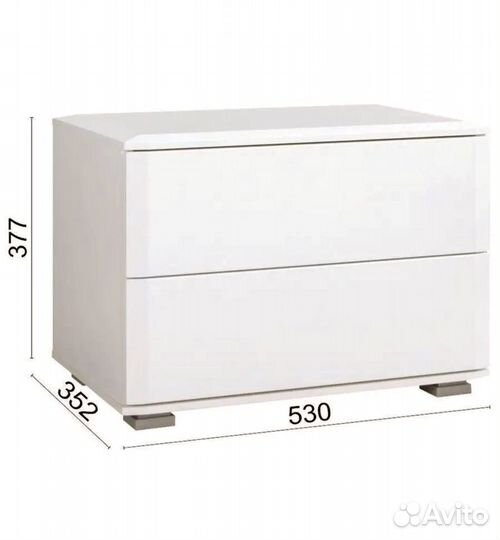 Тумбочка прикроватная белая