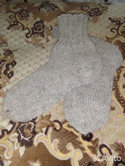 Носки ручной вязки шерстяные