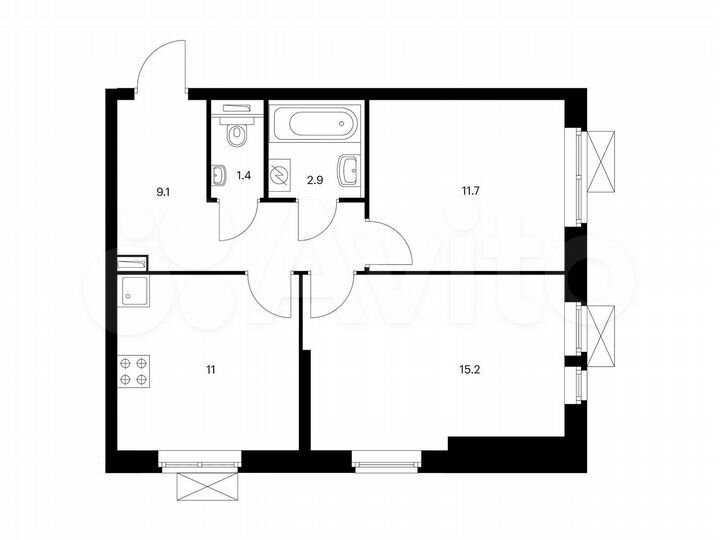 2-к. квартира, 51,3 м², 33/33 эт.