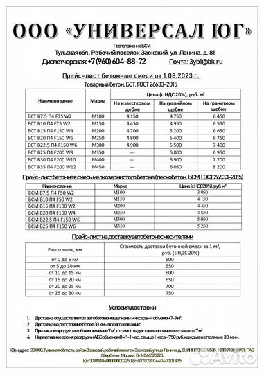 Бетон от производителя