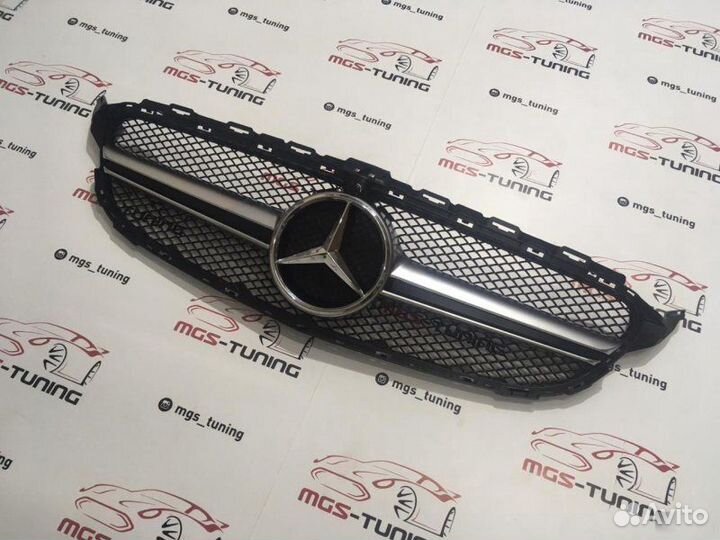 Решетка Mercedes в стиле AMG C63 W205 Matte Chrome