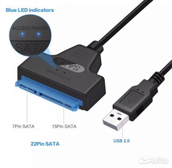 Переходники USB 2.0/Type-C/USB 3.0-Sata/hdmi-VGA