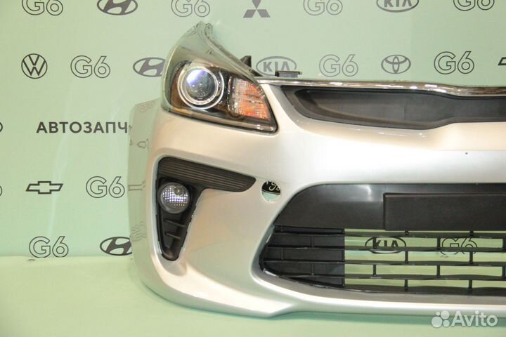 Бампер передний серебристый Kia Rio 17 - 20 год