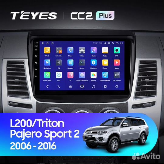 Магнитола для Mitsubishi L200 Teyes CC2 plus 6/128