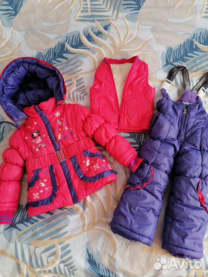 Костюм зимний, тройка, на девочку