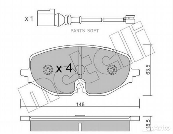 Metelli 22-1280-0 Колодки тормозные