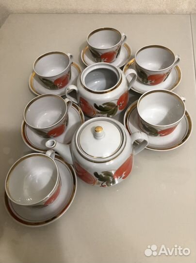 Сервиз чайный ручная роспись С С С Р