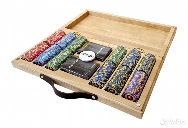 Набор для покера EPT Ceramic на 300 фишек в кейсе из бука 62240