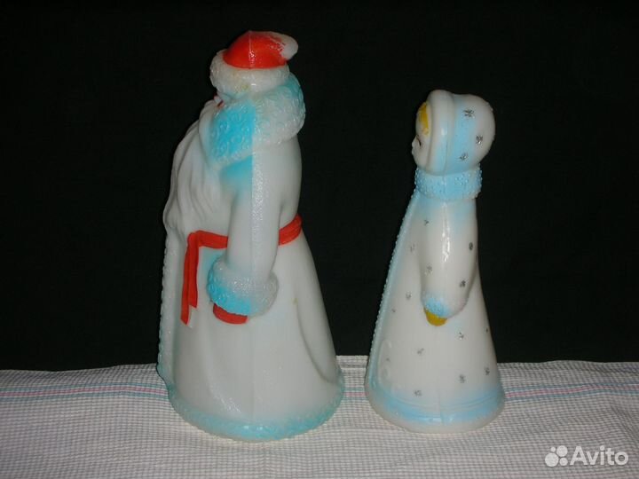 Дед Мороз и Снегурочка, винтаж, пластмасса, СССР