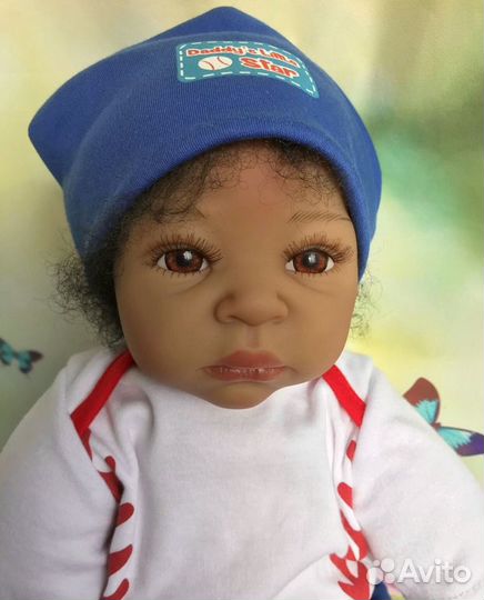 Темнокожий малыш, кукла реборн