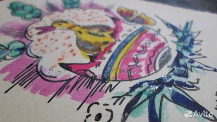 Открытка старинная Рождество нг Октябр антиквариат