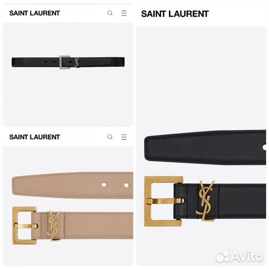 Ремень Yves Saint Laurent натуральная кожа