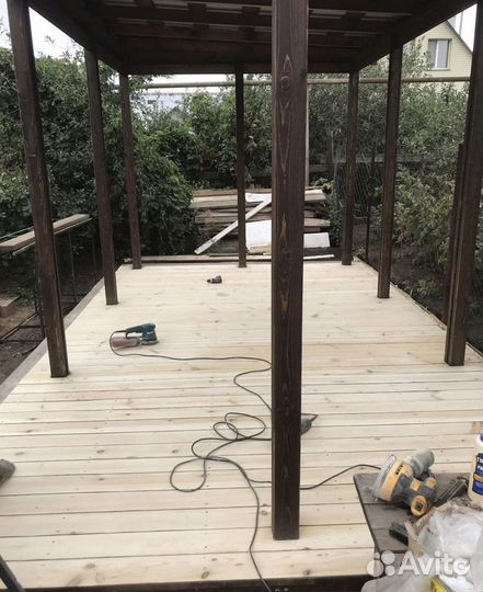 Беседка,терраса,отделка бани,веранды