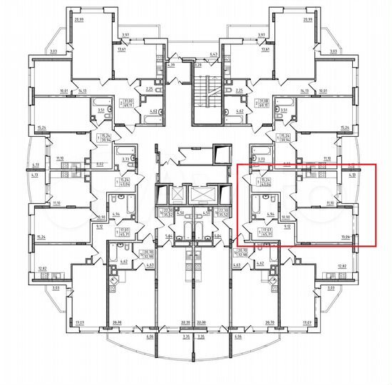1-к. квартира, 43 м², 2/17 эт.