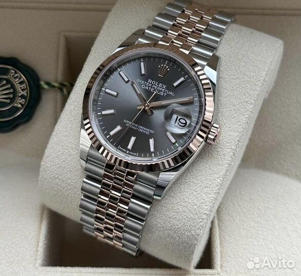 Часы Rolex DateJast 36mm Gold Gray Dial