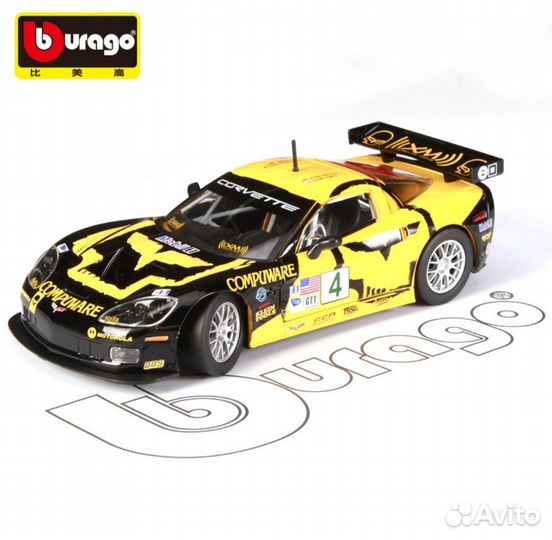Модель автомобиля Burago Chevrolet Corvette C6R