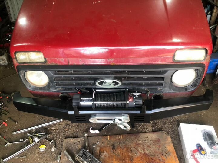 Силовой бампер Нива 2121 под лебедку 9500-12000lbs