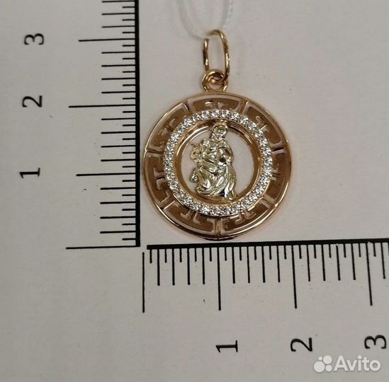Золотая подвеска с фианитом