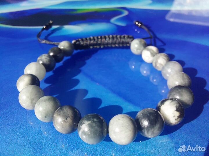 Браслет из Натуральных Камней - Кошачий глаз 8 мм