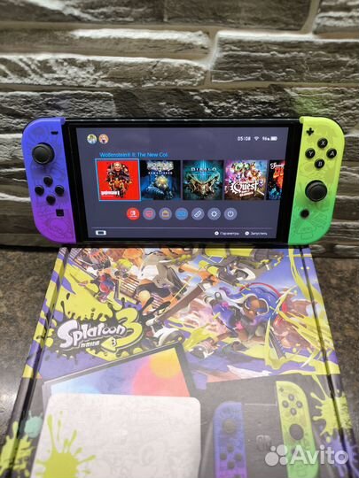 Nintendo switch oled splatoon 3 чип 100+ игр новая