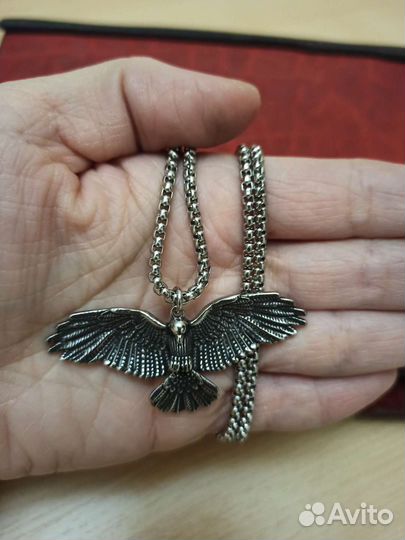 Кулон Ворон, сталь