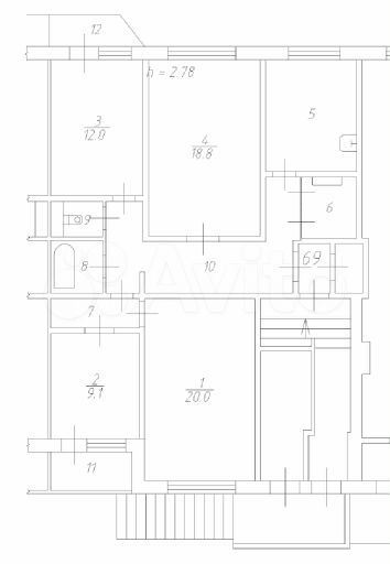 4-к. квартира, 92,2 м², 1/9 эт.