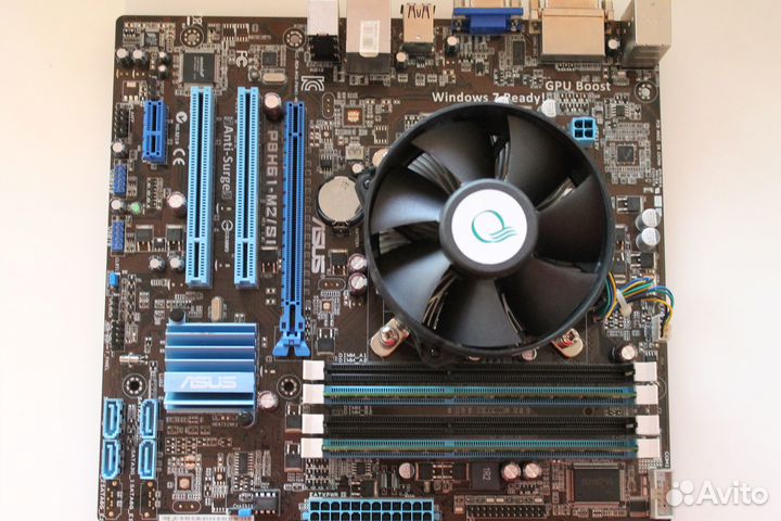 Материнка asus 1155 +core i3+кулер+ память 8GB