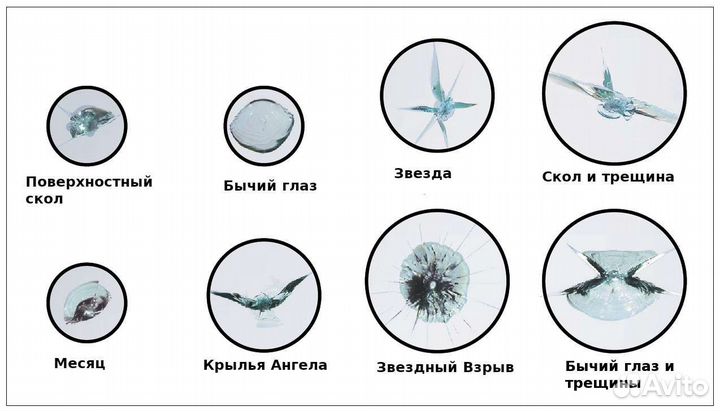 Ремонт сколов трещин+Замена автостекла. Выезд