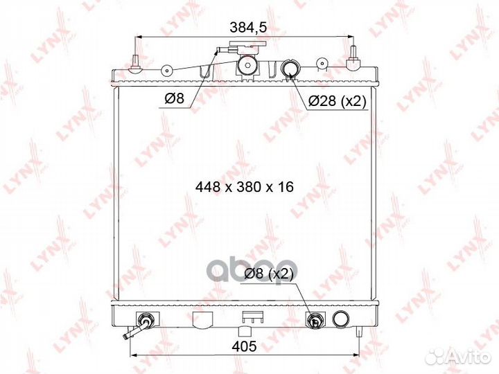 Радиатор охлаждения паяный AT RB1102 lynxauto