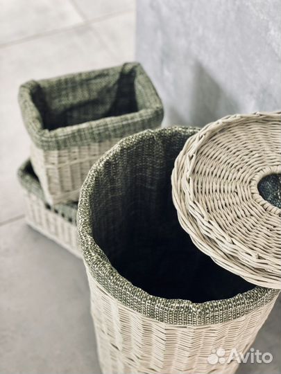 Корзина для белья плетенная