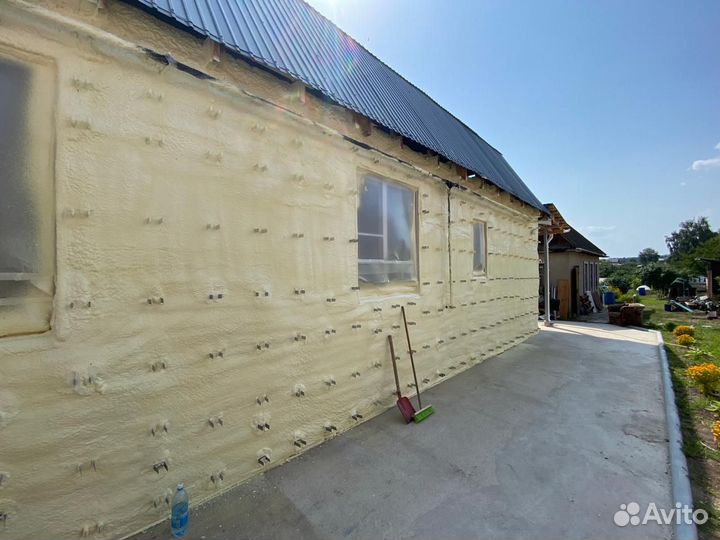 Утепление фасадов, стен пеной ППУ. Пенополиуретан