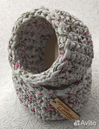 Вязаные корзинки ручной работы