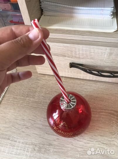 Новогодний стакан с трубочкой