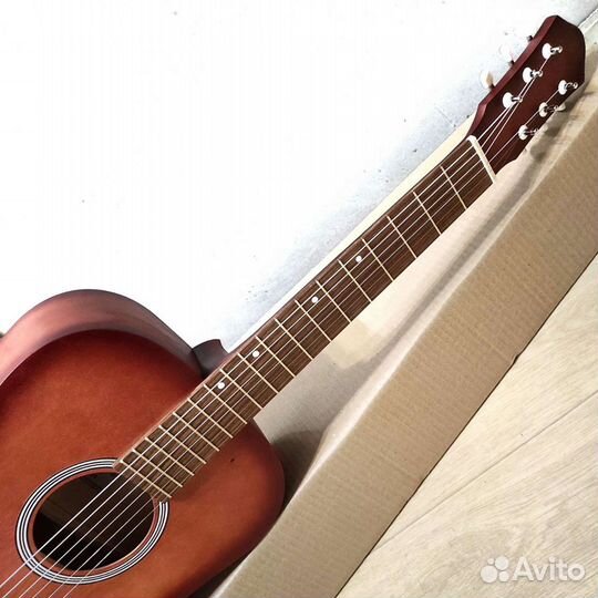 Гитара новая акустическая концертная широкий гриф