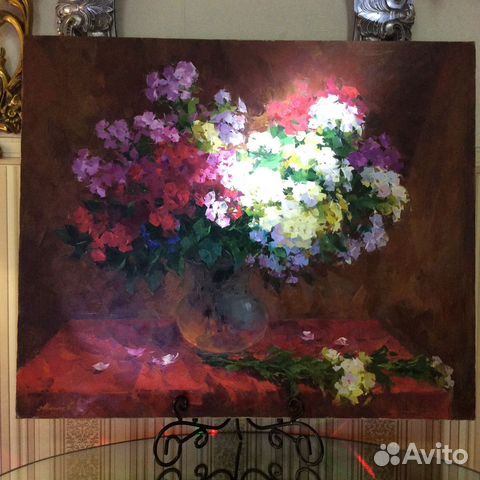 Картина натюрморт с цветами «Рубиновая симфония»