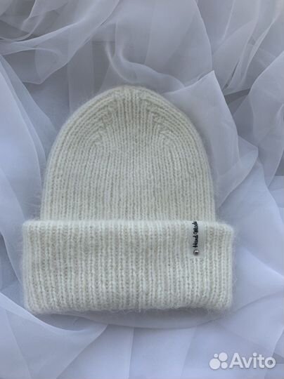 Шапка из пуха норки вязаная ручная работа