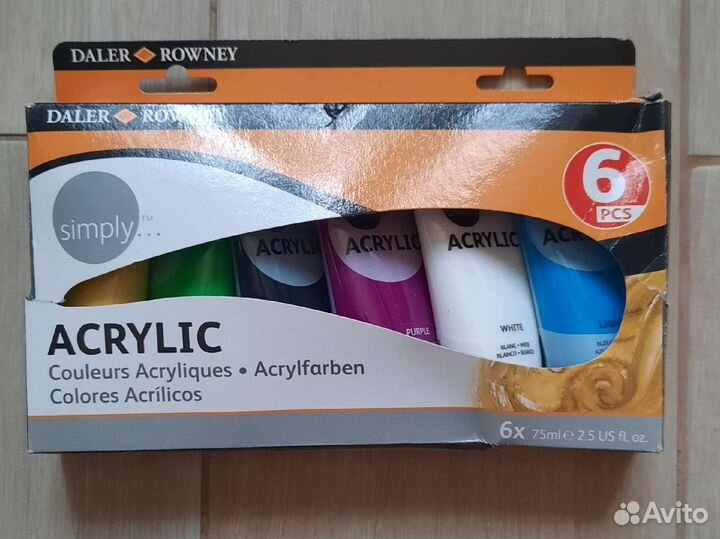 Акриловые краски acrylic набор 6 шт
