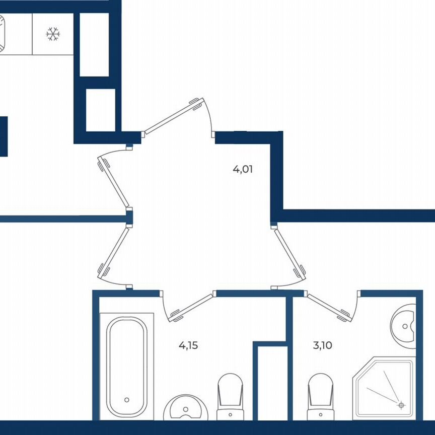 2-к. квартира, 48,6 м², 12/12 эт.