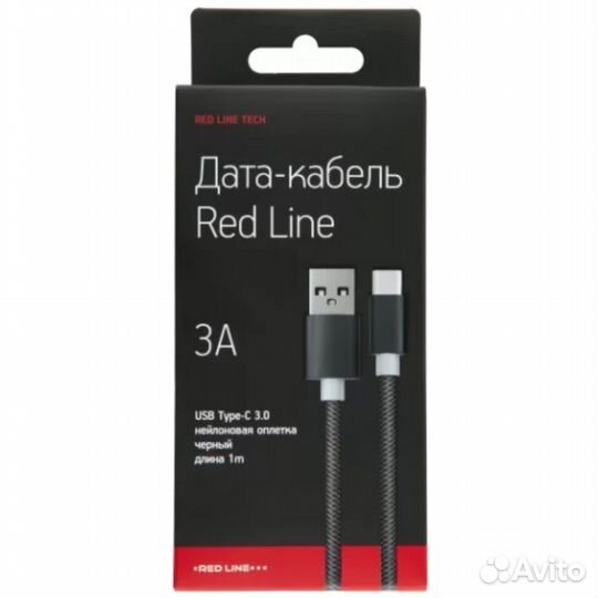 Кабель USB3.0-Type C 1m черный Red Line #363216