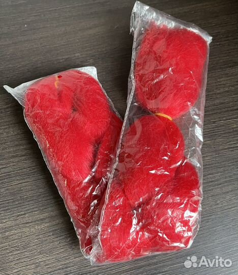 Канекалон для волос ярко красный