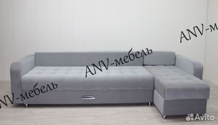 Угловой диван, увеличенное спальное место